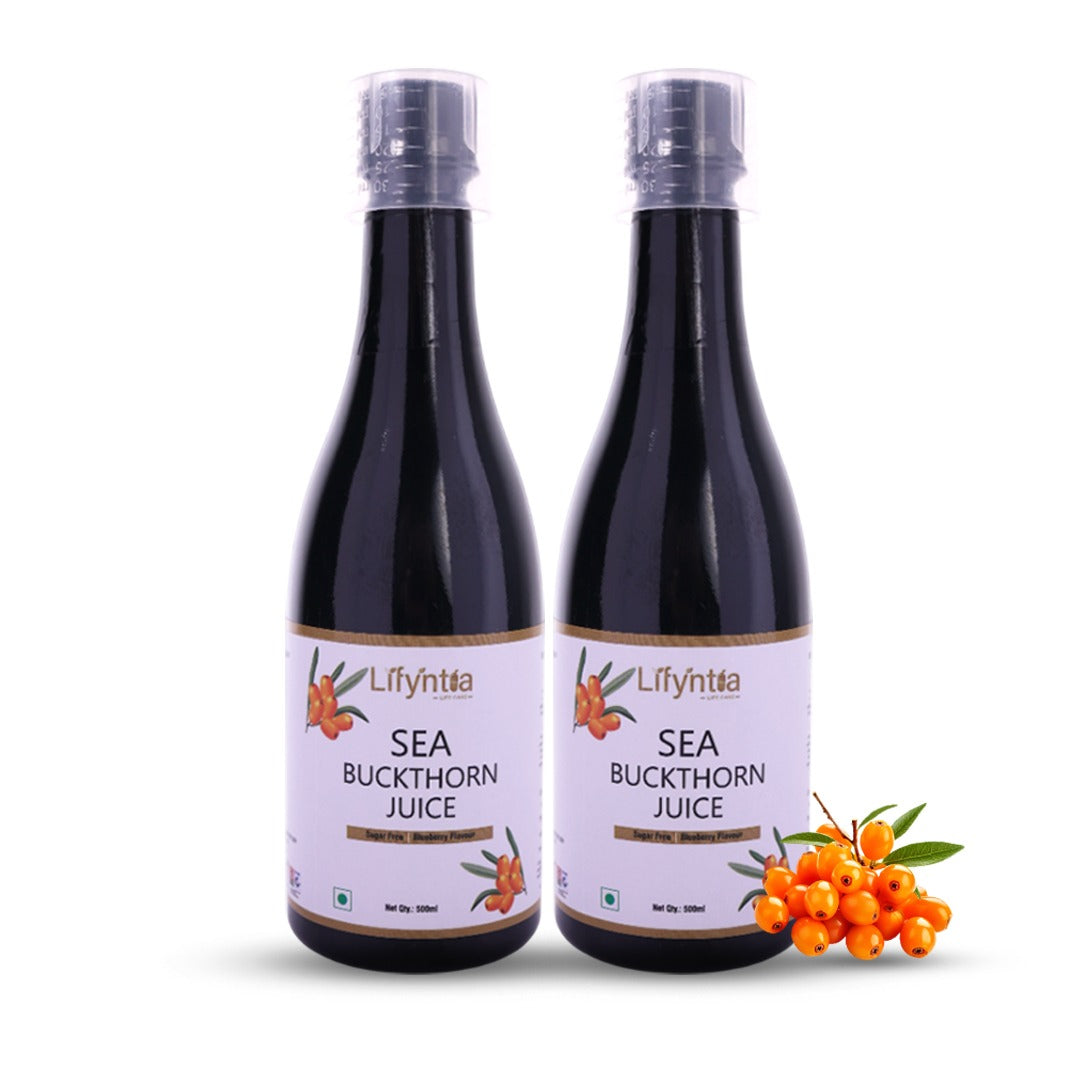 Seabuckthorn Juice Pack of 2 | Vitamin-C Rich Juice for Skin Glow & Immunity | Lifyntia Lifecare