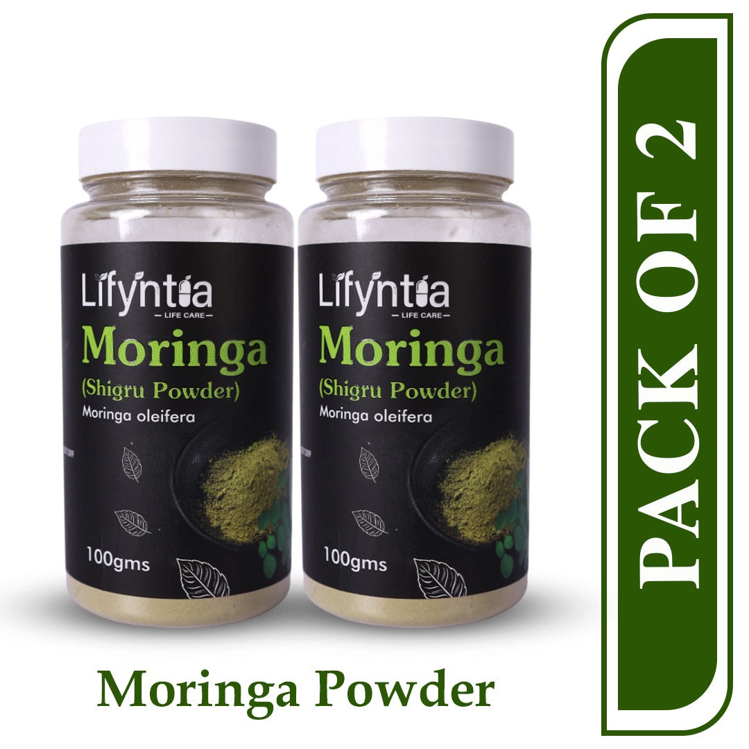 Moringa Leaf Powder Pack of 2 | Natural Energy & Immunity Booster | Herbal Superfood by Lifyntia Lifecare