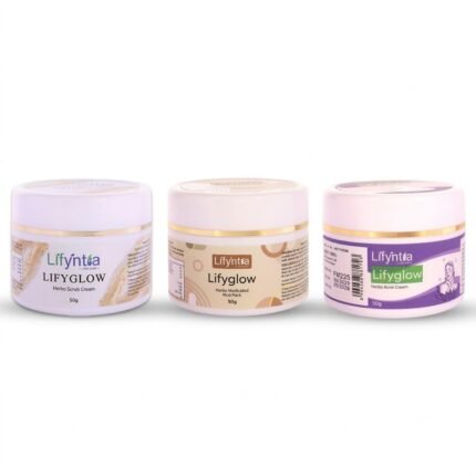 Lifyntia Lifecare Skincare Combo – Herbal Scrub Cream, Medicated Mud Pack & Herbal Acne Cream for Complete Skincare